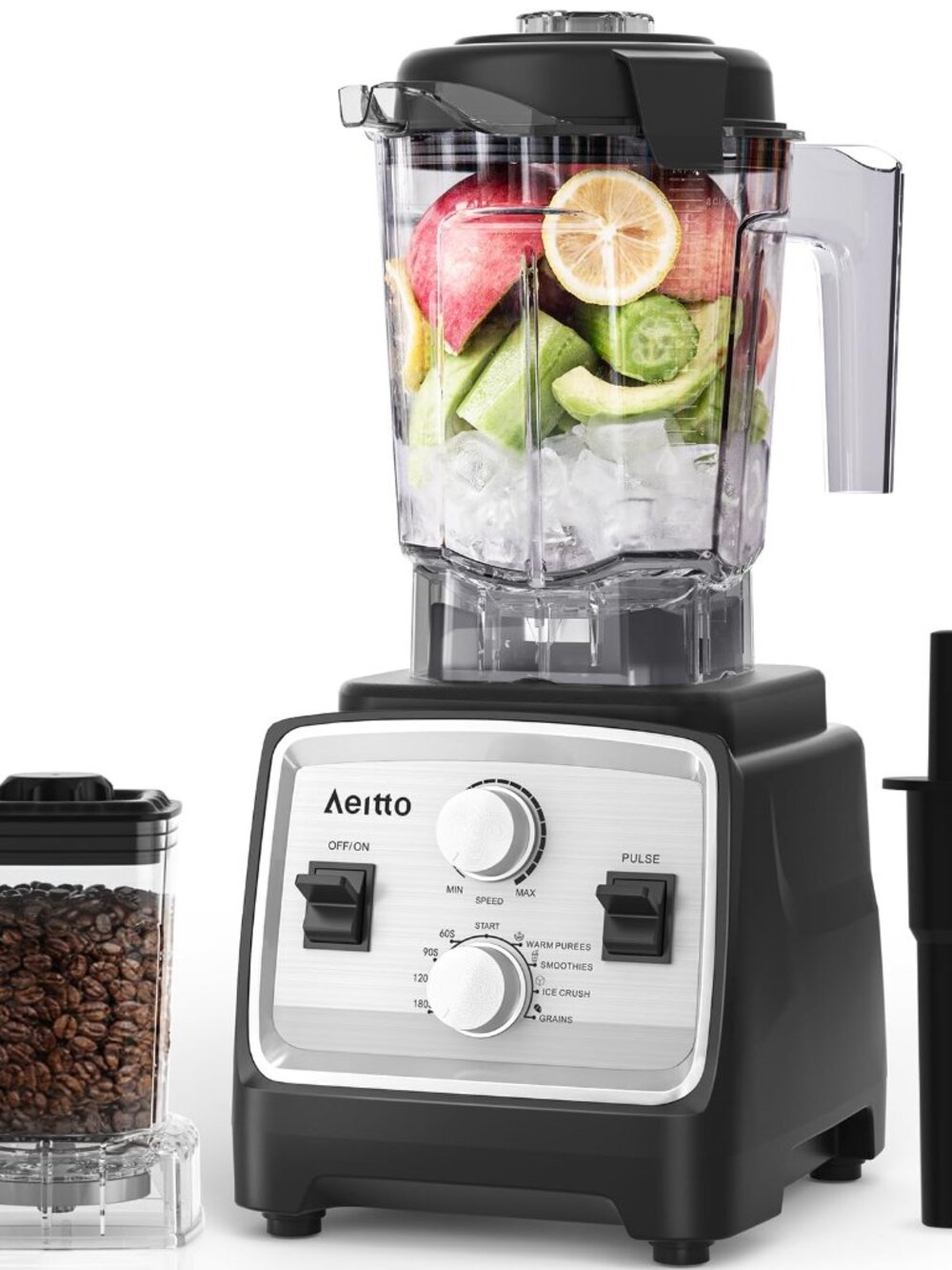 New 1800W Professional Countertop Blender & Grinder Combo 68oz Silver New